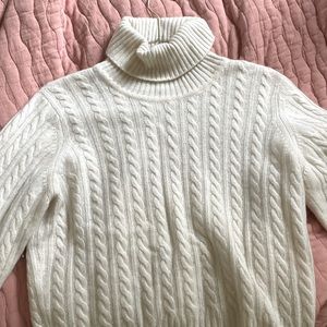 Johnstons of Elgin 100% cashmere cable knit rolled neck sweater